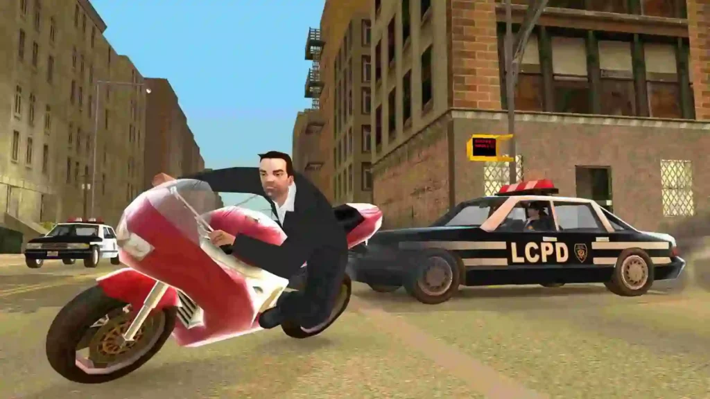GTA Liberty City Stories gameplay hero ride a red bike-1